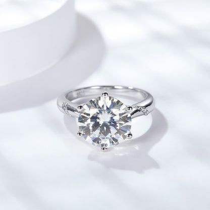Spiritual Six Claws Full Moissanite Ring