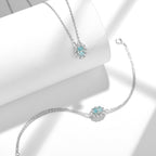 Paraiba Galaxy Double Chain Moissanite Bracelet