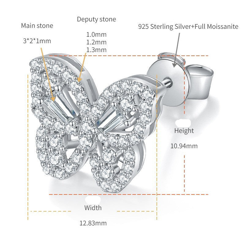 Butterfly Dance Star River · Full Moissanite Ear Nails
