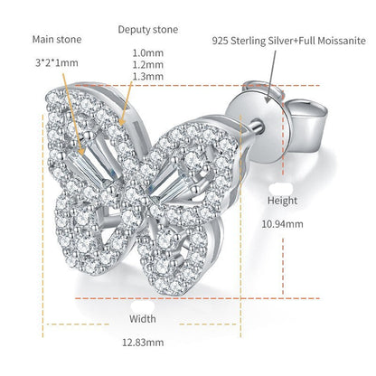 Butterfly Dance Star River · Full Moissanite Ear Nails