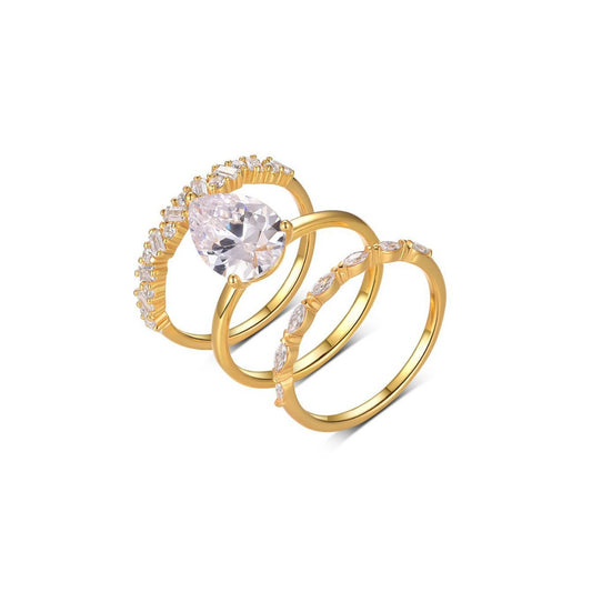 Star River Vortex Elliptical moissanite ring set