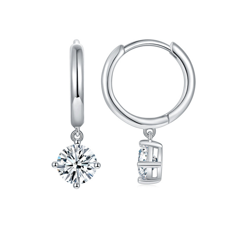 Two tone moissanite earrings