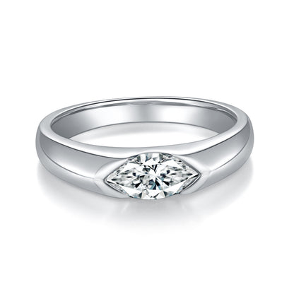 Tri color Aurora Moissanite Minimalist Ring