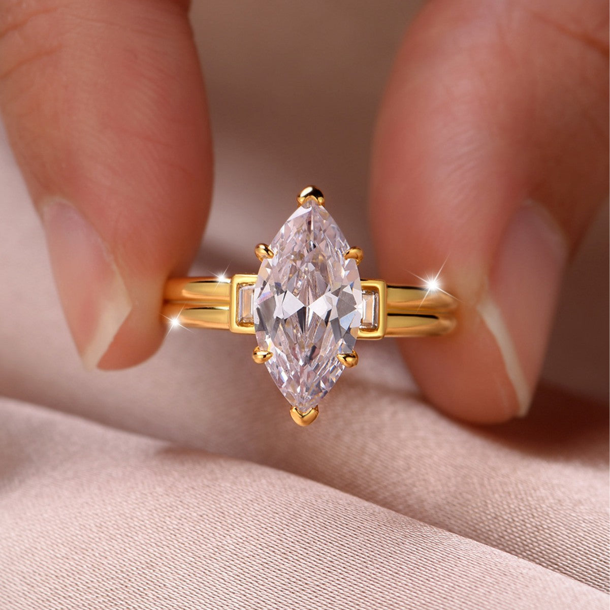 Marquise Moissanite Ring