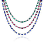 Tri color Star River Multi layer Gemstone Necklace