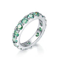 Blue green aesthetic all moissanite ring