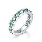 Blue green aesthetic all moissanite ring