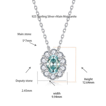 Paraiba Blue Aurora Moissanite Necklace