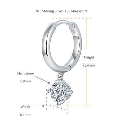 Two tone moissanite earrings