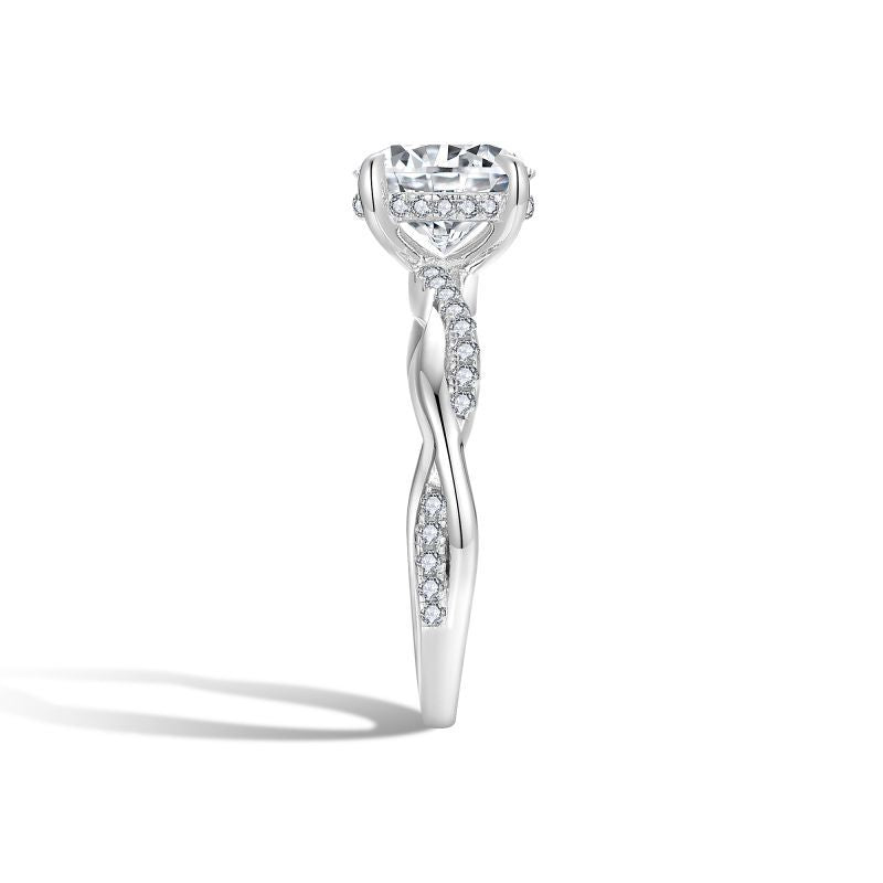 Classic Four Claw Vine Ring Wall 8.0mm2 Carat Full Moissanite Engagement Ring