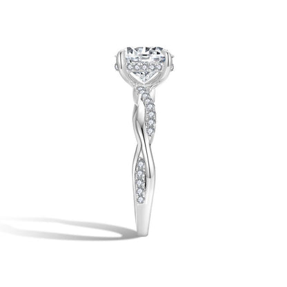 Classic Four Claw Vine Ring Wall 8.0mm2 Carat Full Moissanite Engagement Ring