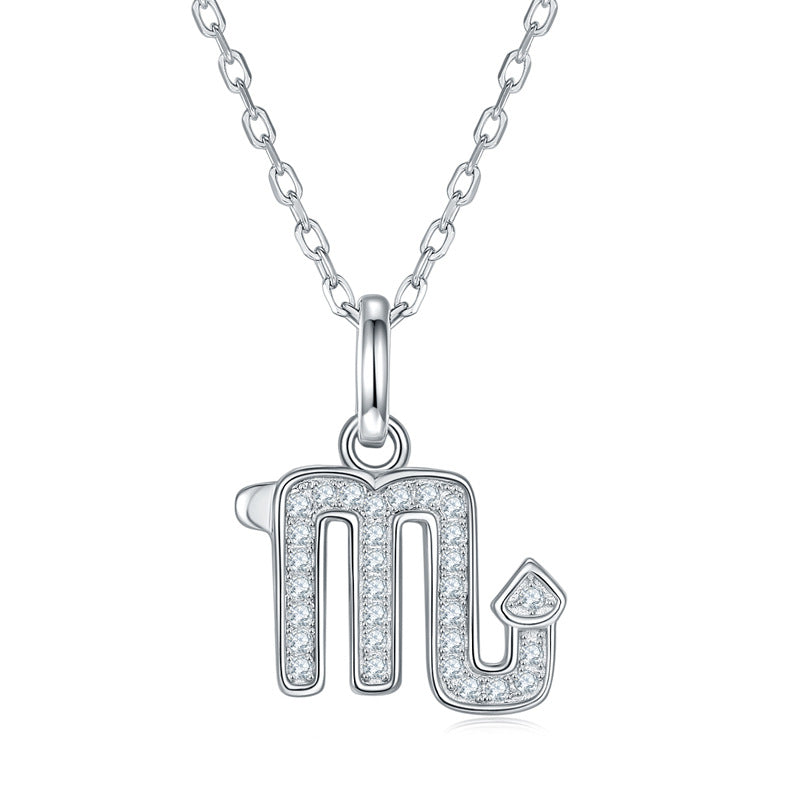 Twelve zodiac signs moissanite necklace
