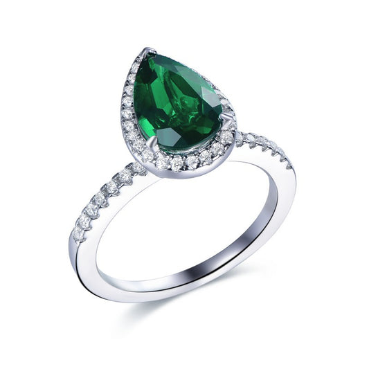 The Wizard of Oz · 3-carat pear shaped moissanite diamond ring