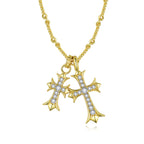 Twin Faith · Full Moissanite Double Cross Necklace
