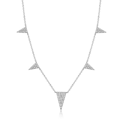 Silver plated platinum moissanite necklace geometric necklace