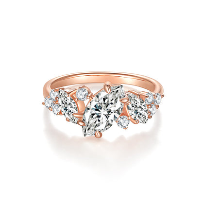 Kiss of the Milky Way · Moissanite Marquise Ring