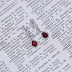 Romantic Butterfly Dream: Cultivating Pigeon Blood Red Earrings