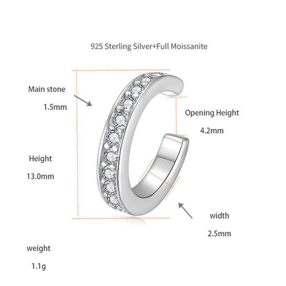 Silver plated 18K white gold ear bone clip set