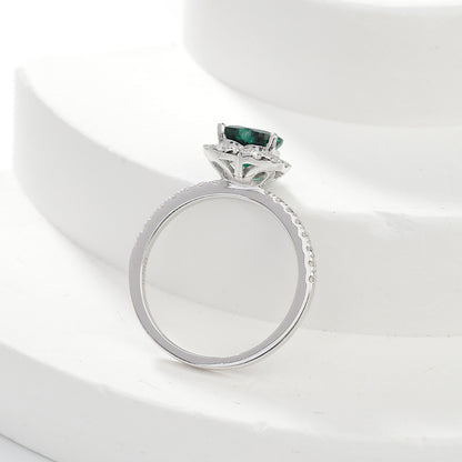 Beloved Secret Realm · 1.2 Carat cultivated emerald Heart Shaped Moissanite Ring