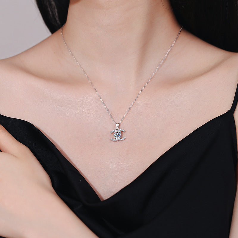 Double C moissanite necklace