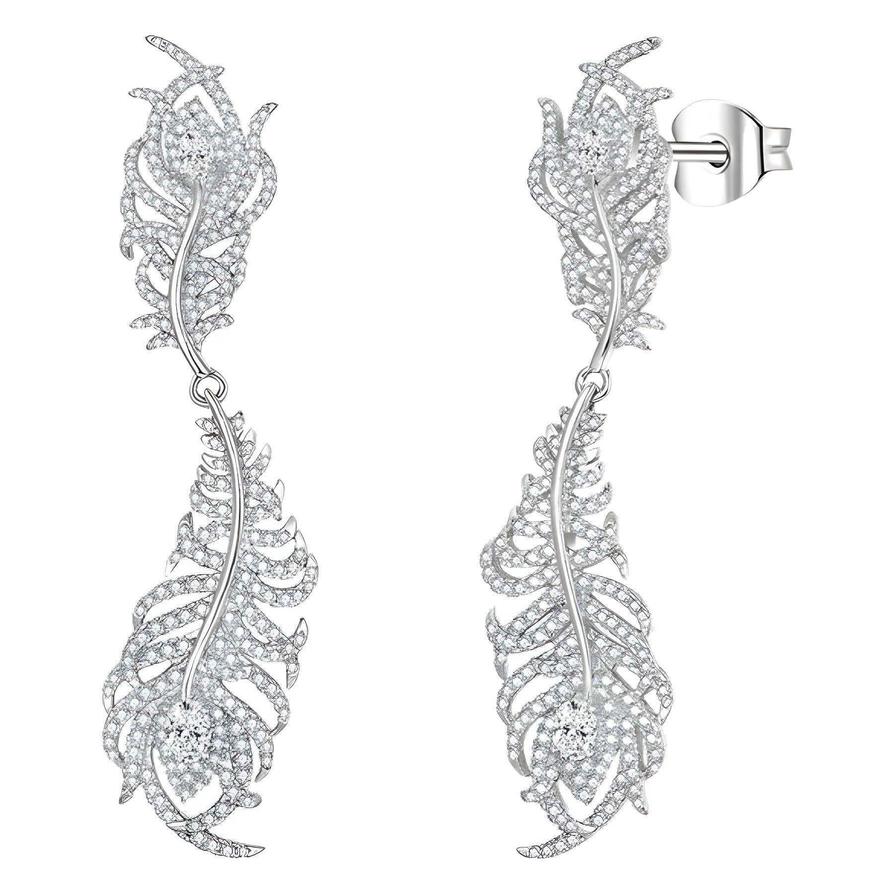 Wings Flowing Light · Full Moissanite Earrings