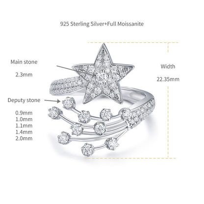 All Moissanite Star Ring