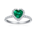 Beloved Secret Realm · 1.2 Carat cultivated emerald Heart Shaped Moissanite Ring