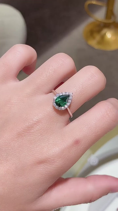 The Wizard of Oz · 1.5-carat pear shaped moissanite diamond ring