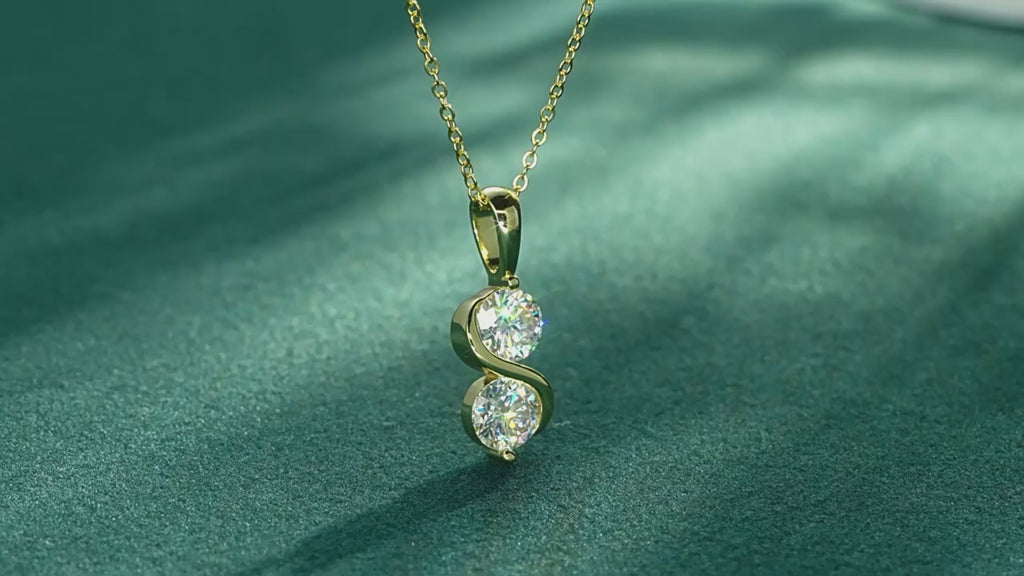 Moissnate diamond necklace with unlimited symbol