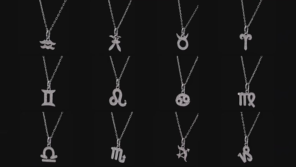 Twelve zodiac signs moissanite necklace