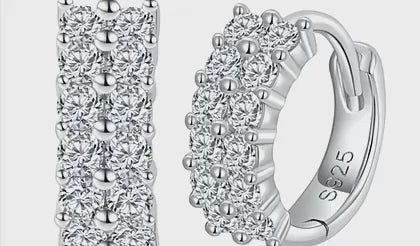 Double row moissanite earrings - timeless classic