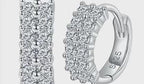 Double row moissanite earrings - timeless classic